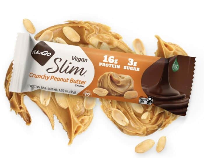 NuGo Slim Vegan Bars with high protein and fiber