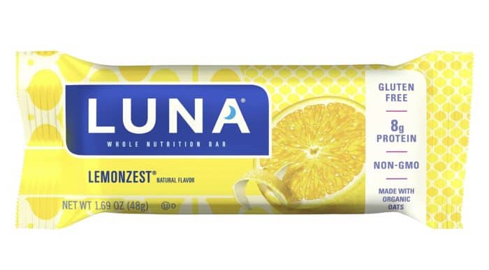 Luna bar by Cliff with high protein and fiber