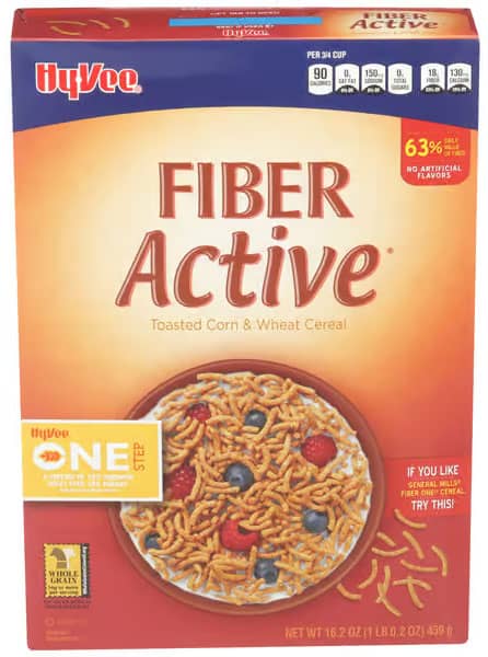 Fiber Active cereal with aspartame