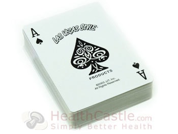 3 ounces - a deck of cards
