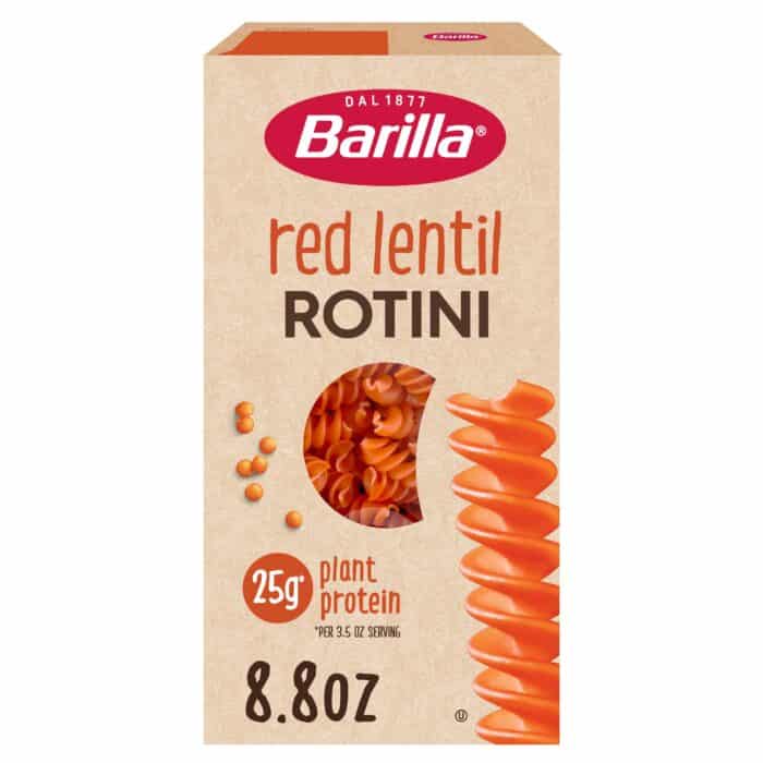 Non wheat red lentil pasta