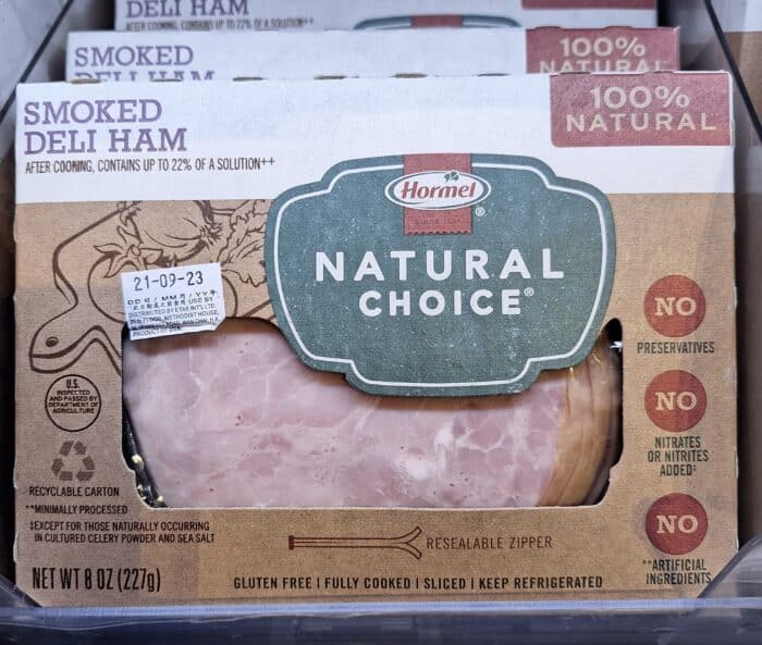 Natural ham without added sodium nitrates