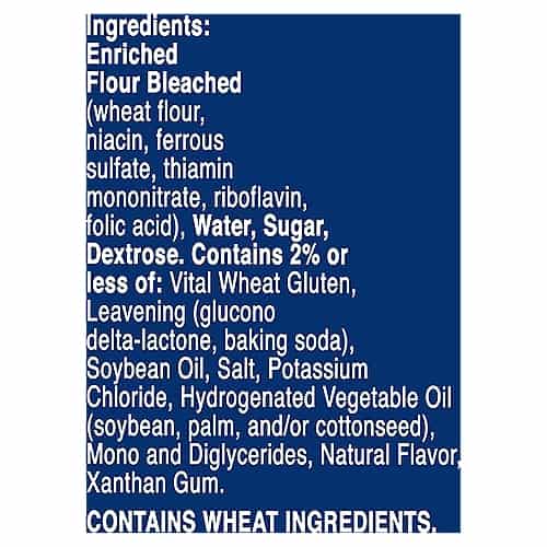 Ingredient list of Pillsbury Pizza Dough