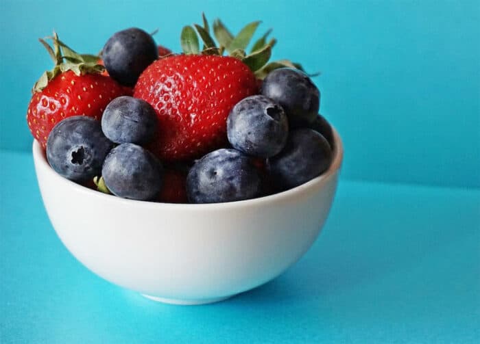 Strawberries Blueberries Bowl