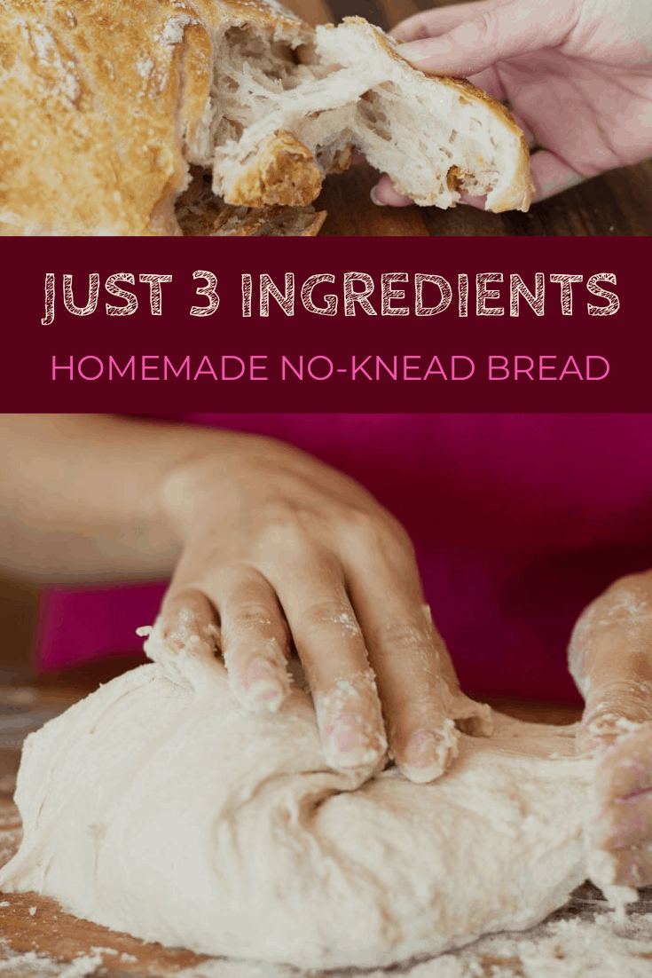 3-ingredient no-knead bread poster