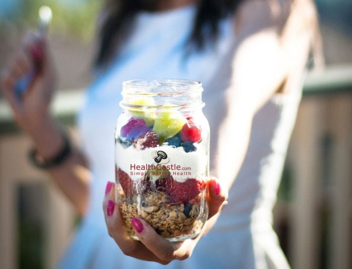 Granola Yogurt in Mason Jar