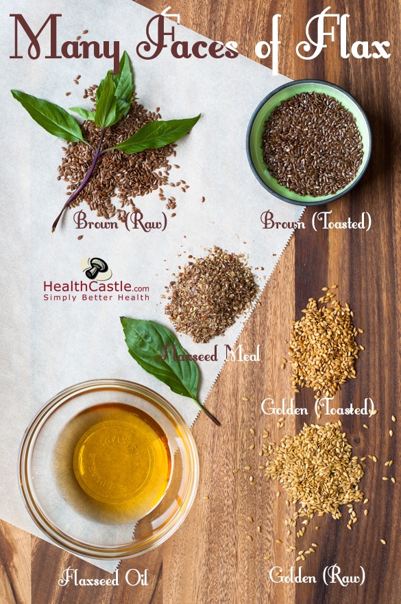 Various Flaxseed Products: Golden, Brown, Ground, and more
