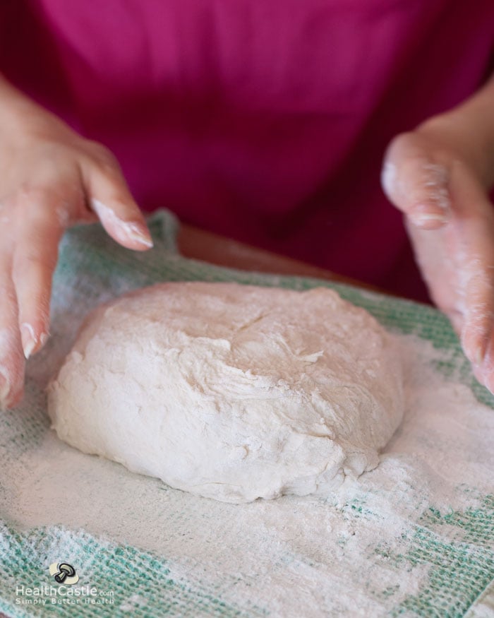 Let the dough sit on a tea towel