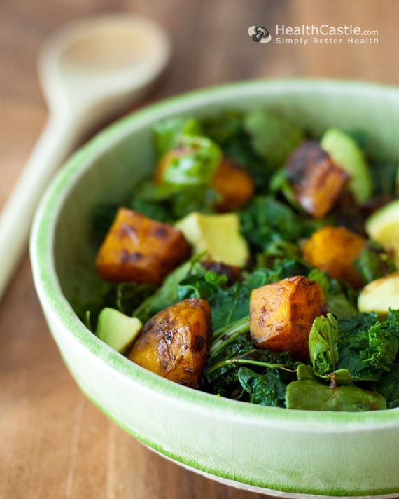 Roasted butternut squash & kale salad poster