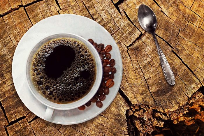 Coffee cup on a wooden table