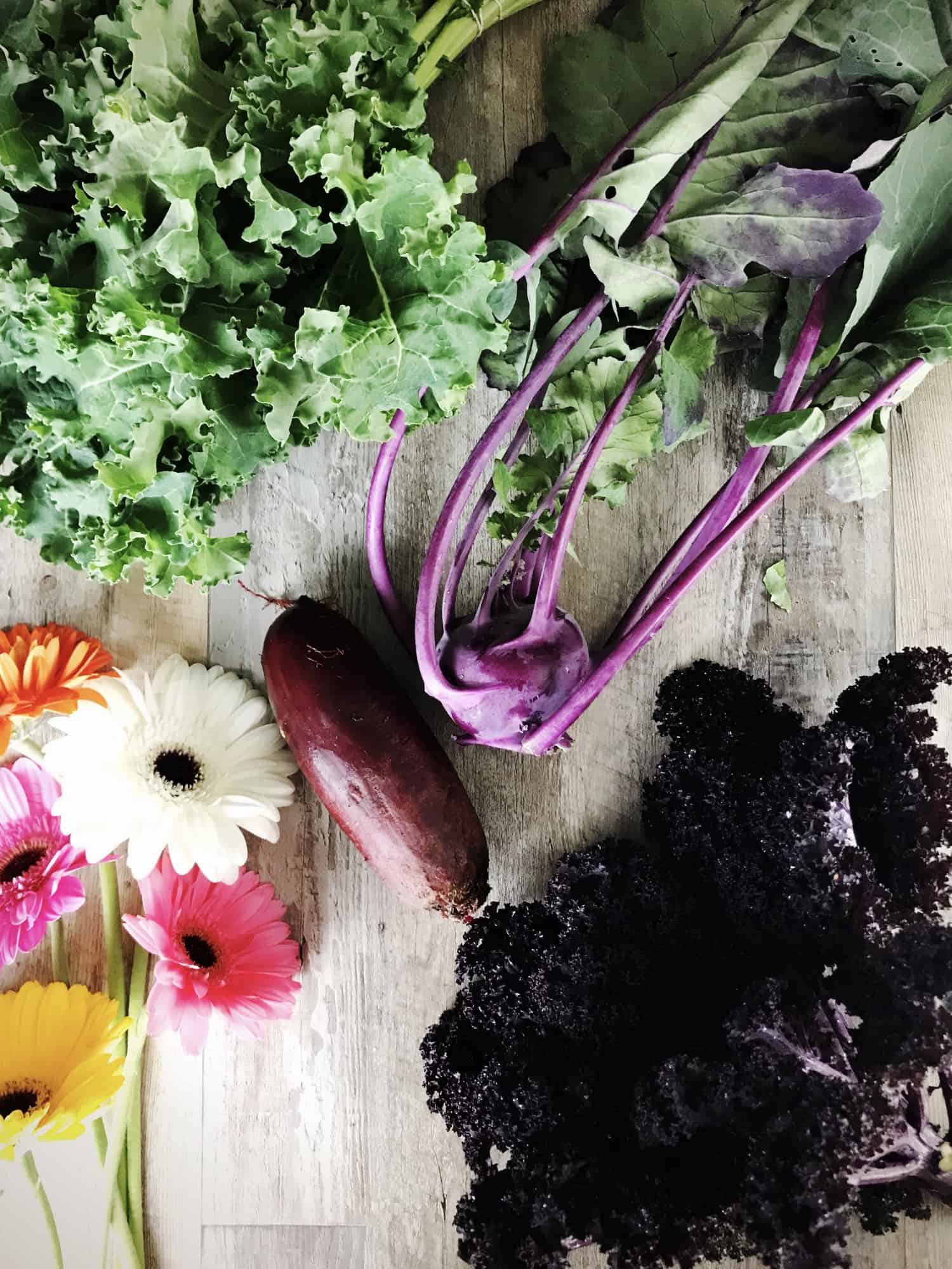 Purple kale and kohlrabi. Should you cook them or eat them raw?