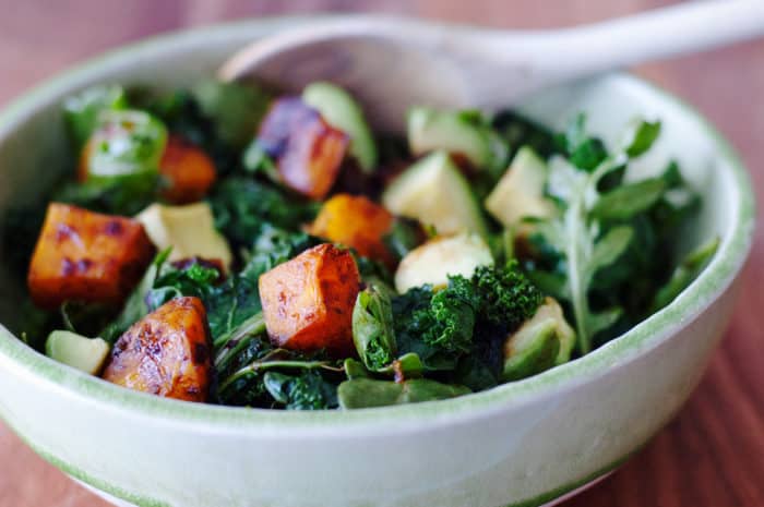 Simply Roasted Butternut Squash Warm Kale Salad