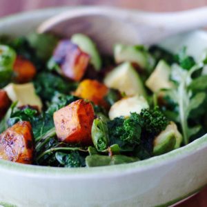 Simple Roasted Butternut Squash Kale Salad